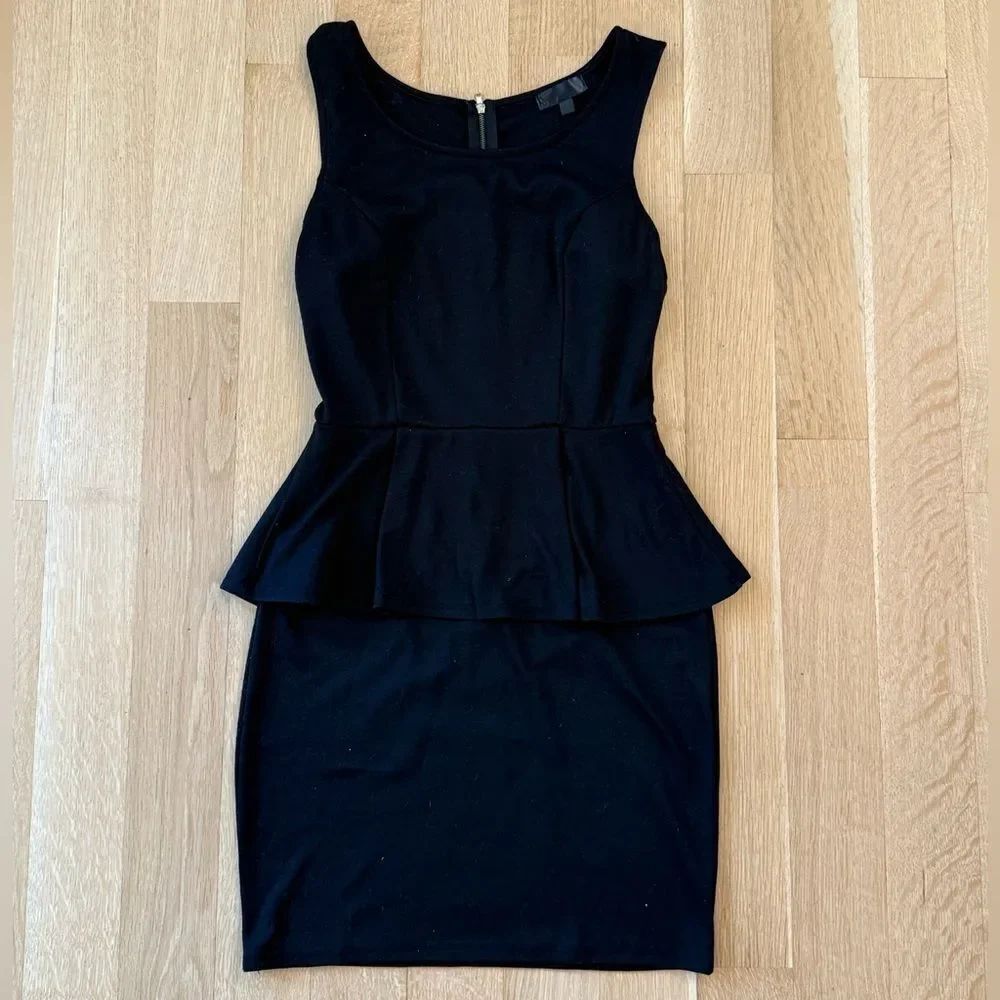 Elegant Black Peplum Dress